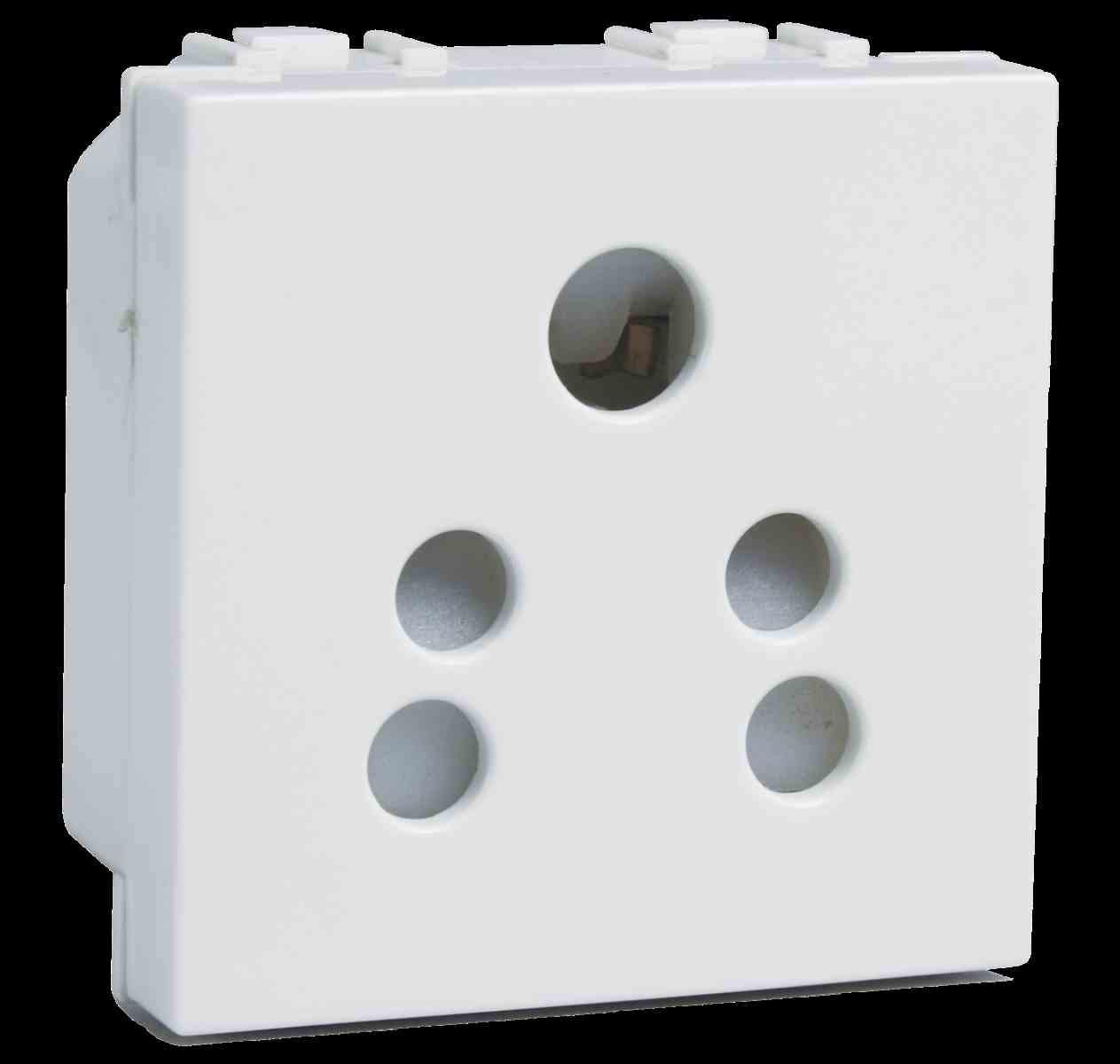 6A 5 Pin Socket with Shutter White AHLKPXW065