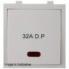 32A 2 Module Double Pole Switch with Indicator Grey 677417