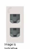 1 Module RJ11 Double Telephone Socket Grey 677463
