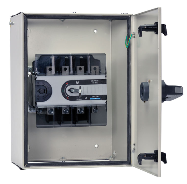 160A 415V 4 Pole Manual Changeover in Sheet Steel Enclosure Switch